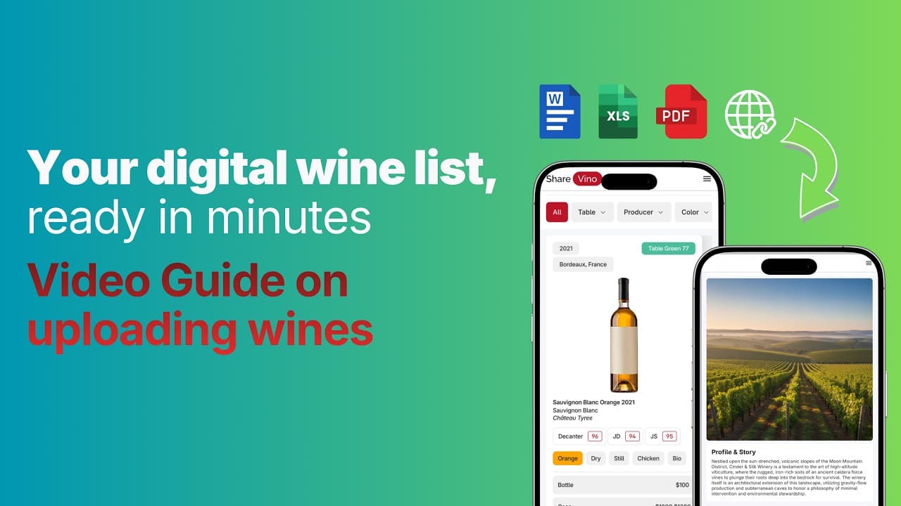 Introductory video about ShareVino’s digital wine list platform and QR-powered features.